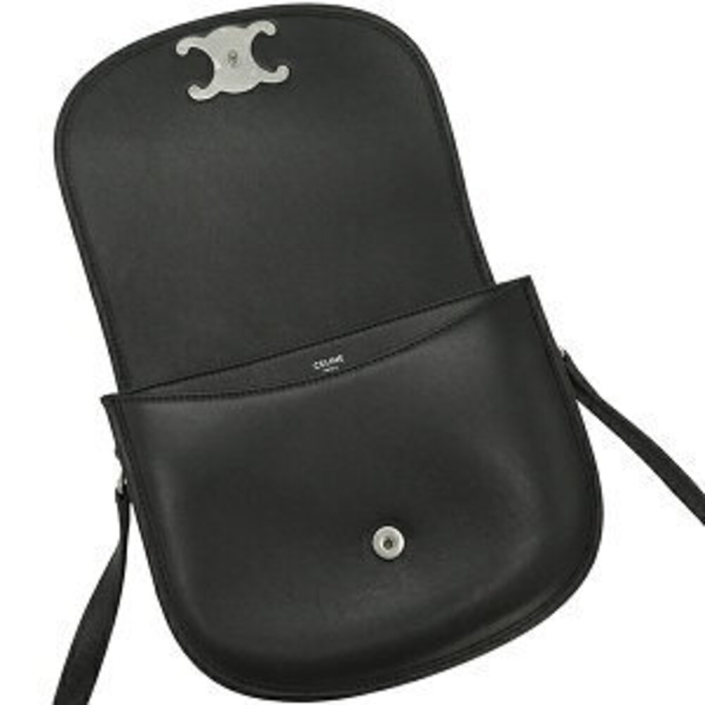 Celine Besas Triomphe Shoulder Bag Black Calfskin Flap Crossbody Bag - Picture 9 of 9